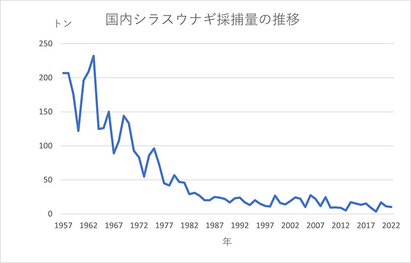 国内シラスウナギ採捕量の推移