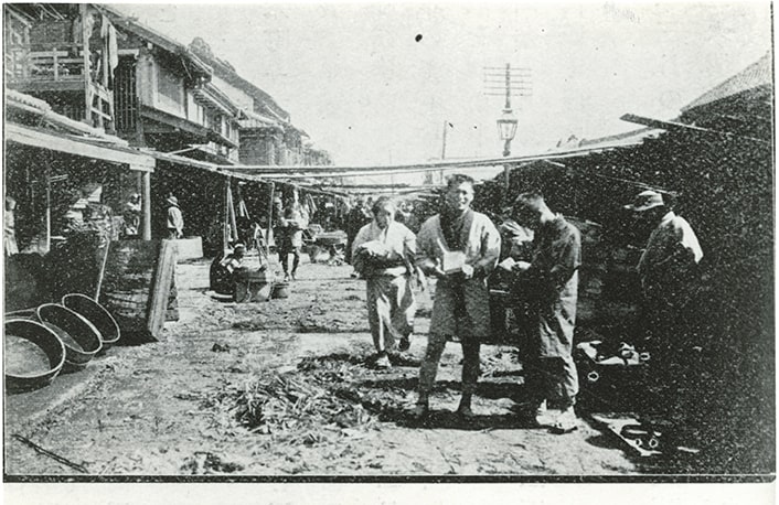 明治40年ごろの日本橋魚河岸の写真1